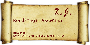 Korényi Jozefina névjegykártya